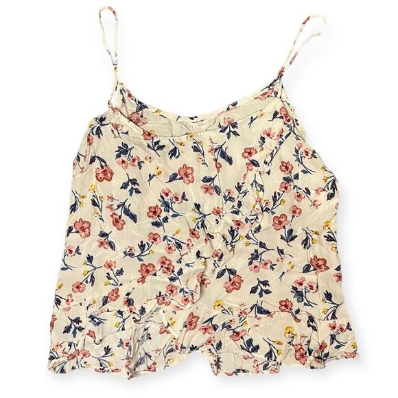 Full Tilt By Tilly’s Floral Ruffle Multi Color Tank Cami Top Coquette Size Small - Picture 1 of 11